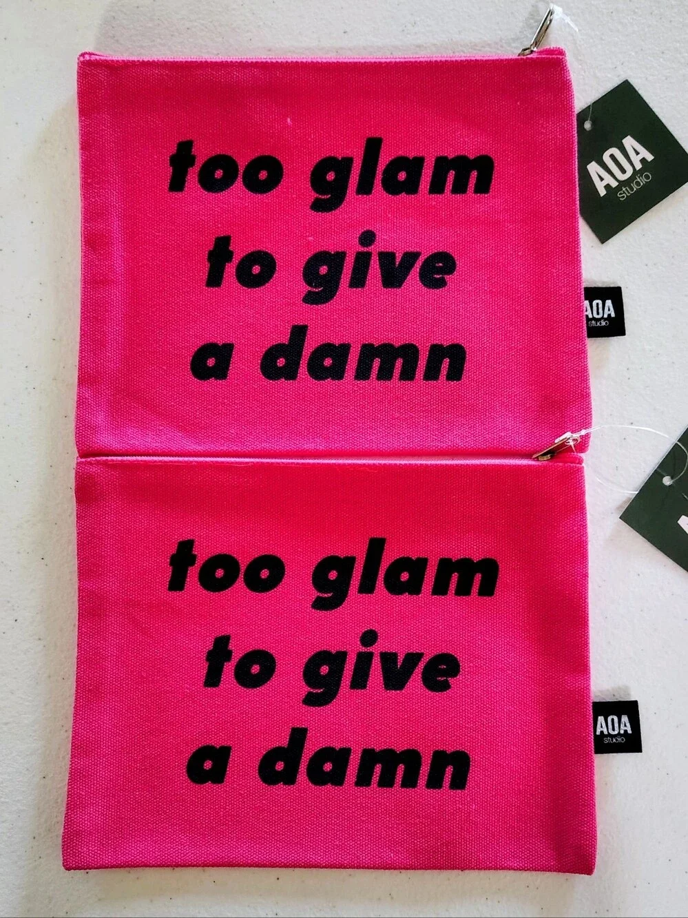 AOA Studio Too Glam to Give a Damn Cosmetic Bags 2 Pack NWT